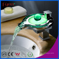 New Fountain Self-Power Waterfall LED Brass Basin Faucet (FD15050F)